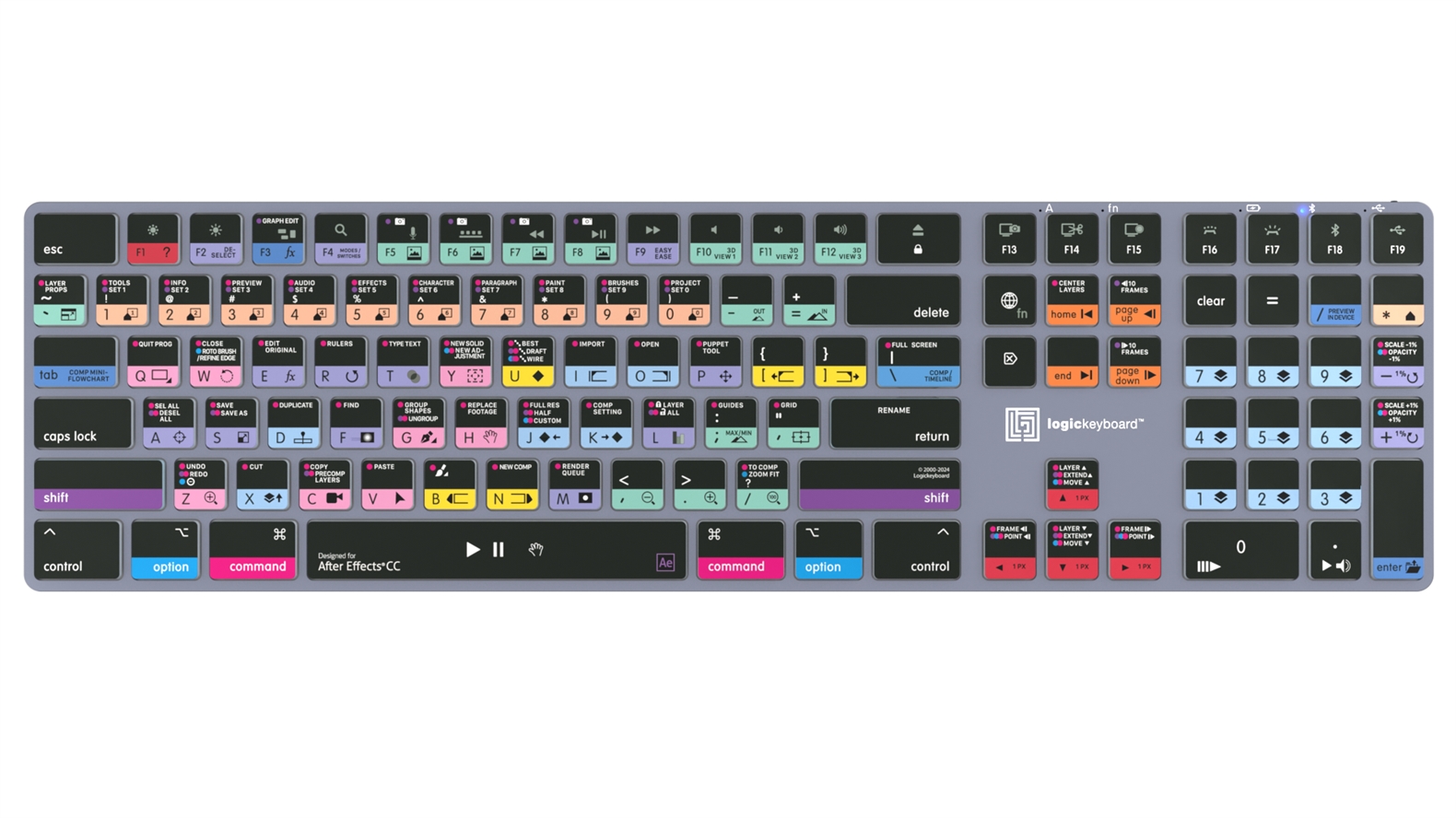 （限定1台）Logickeyboard for Premiere Mac Shortcut keyboard Backlit & Bluetooth - Adobe Premiere Pro - Mac